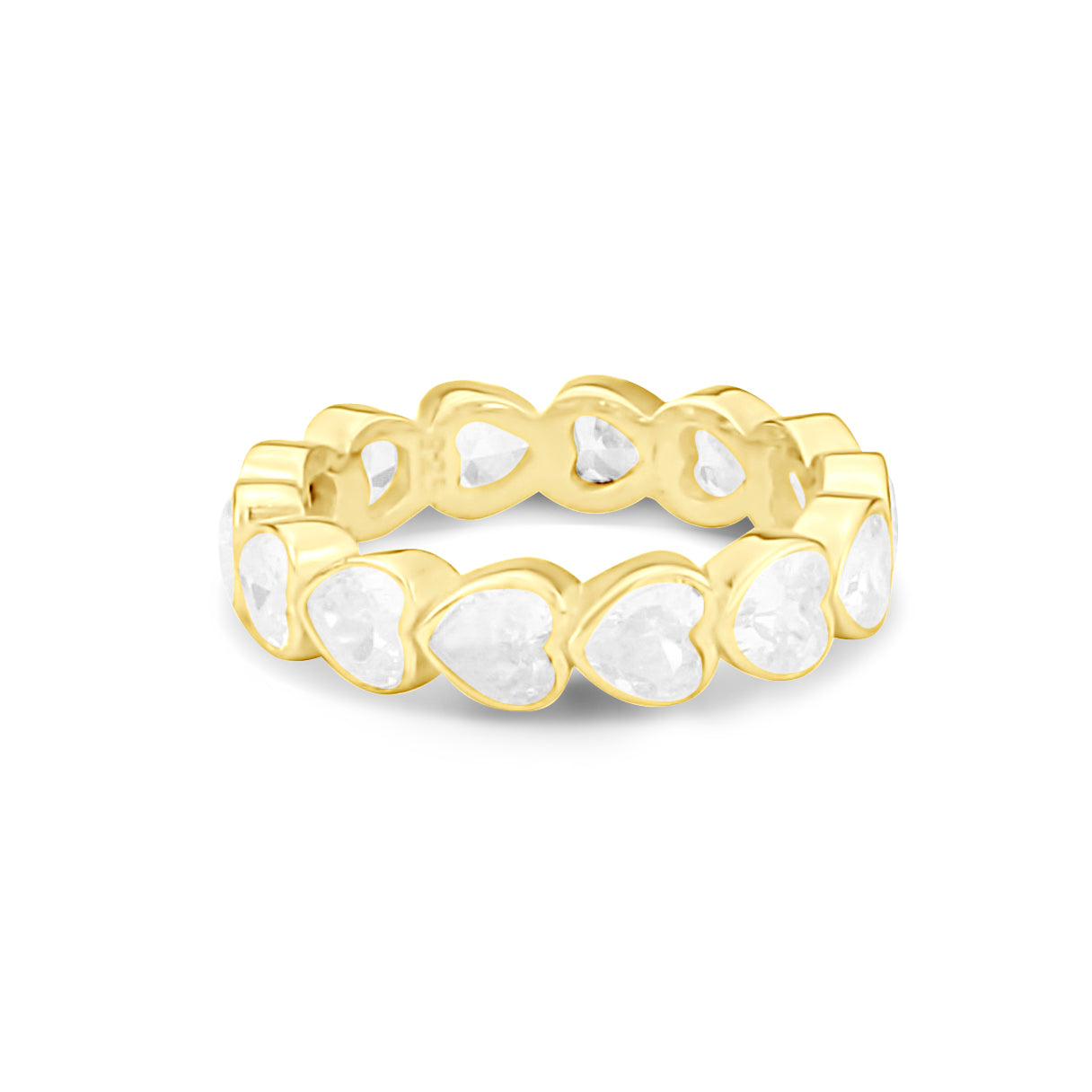 Heart Bezel-Set Eternity Band - Gold