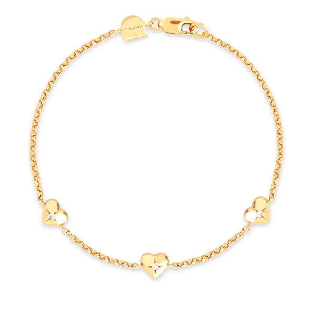 Gold Heart Zirconia Bracelet