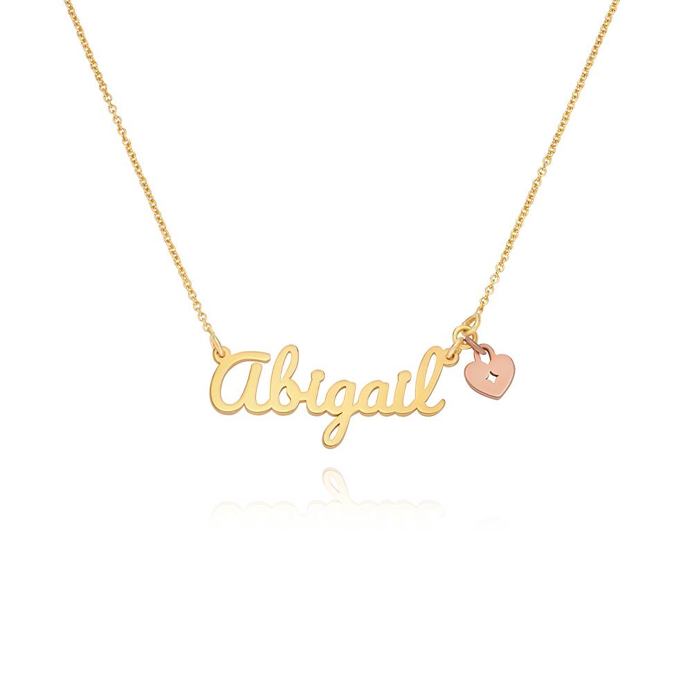 Heart Charm Name Necklace in 18K Gold Vermeil