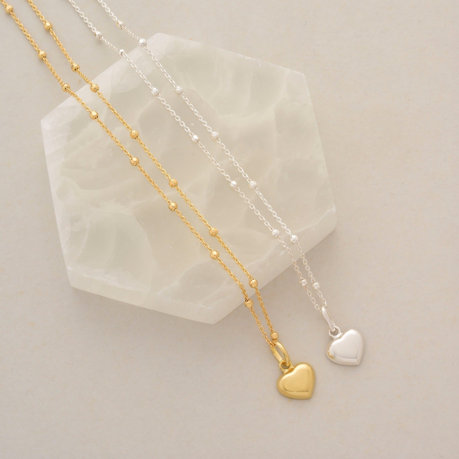 Heart Charm Necklace Sterling Silver