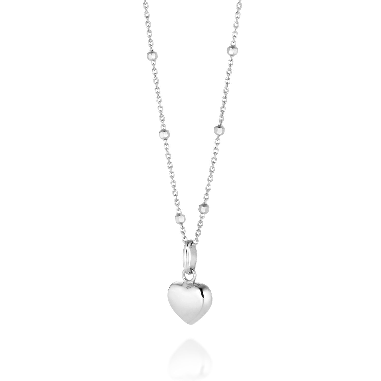 Heart Charm Necklace Sterling Silver
