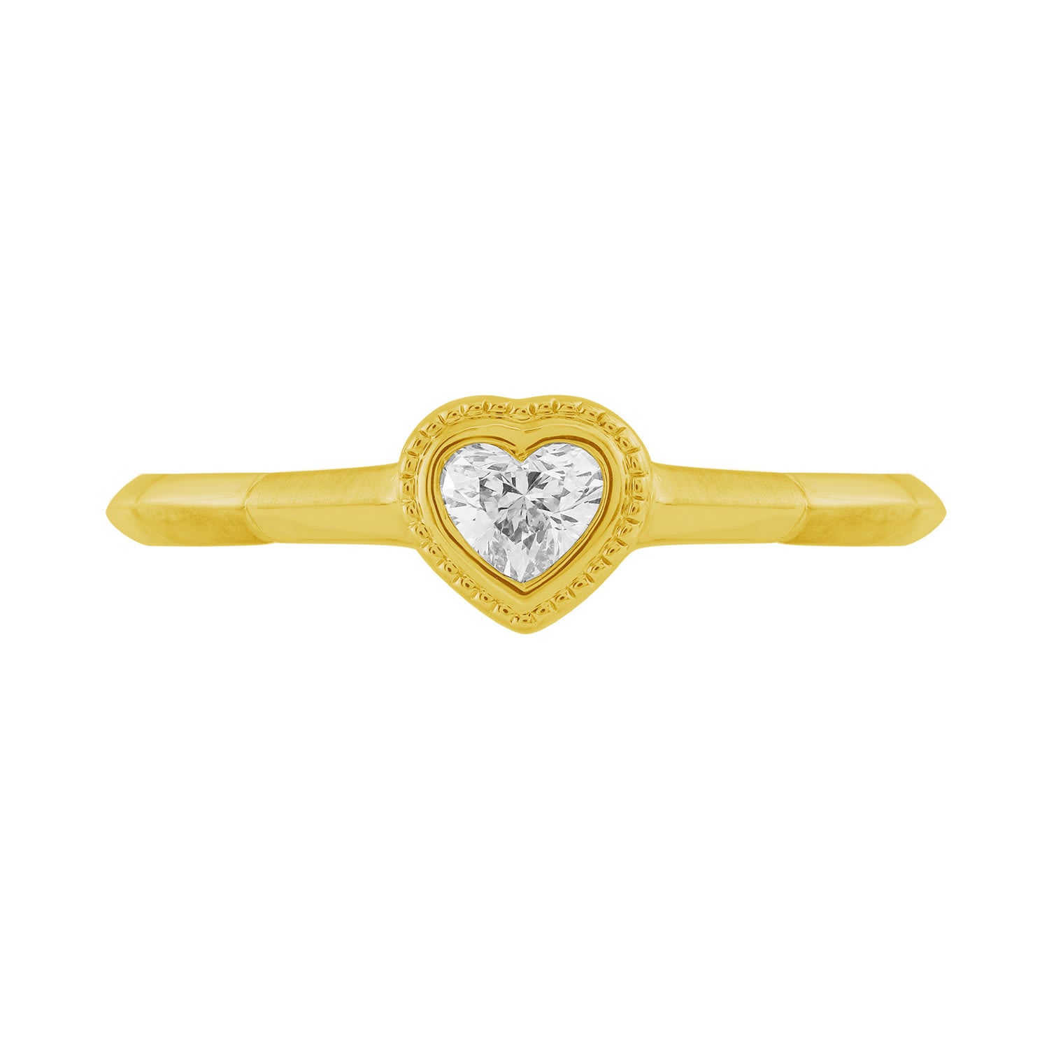 Heart Cut Diamond Band Ring In Yellow Gold