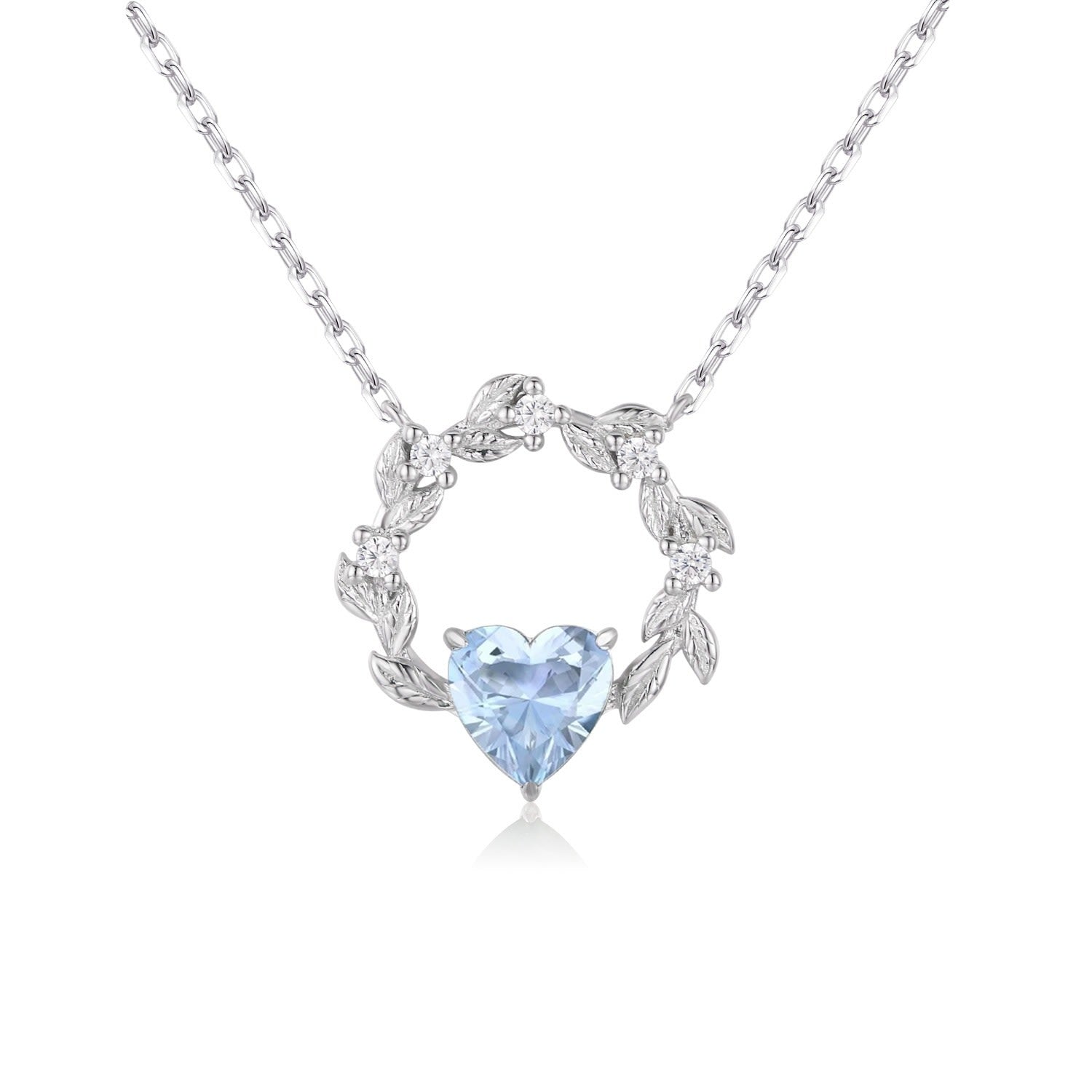 Heart Desire Sky Blue Topaz Necklace White Gold Vermeil©