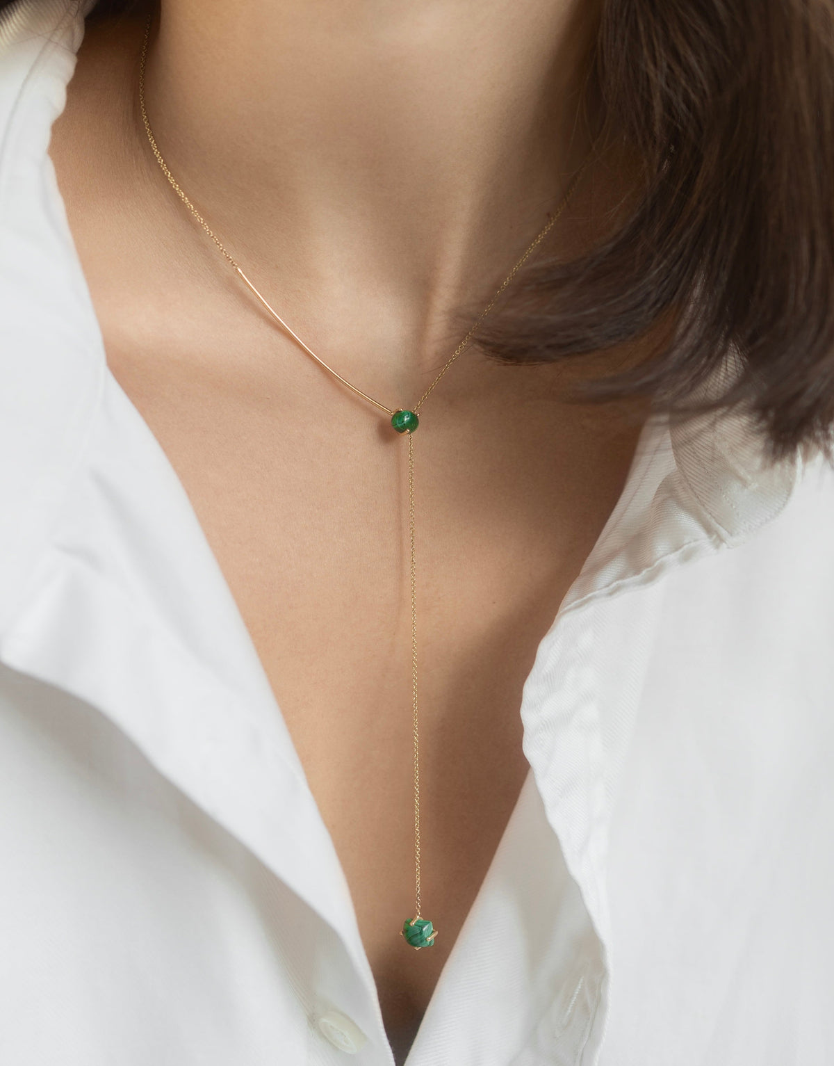 STONE HEART DROP NECKLACE
