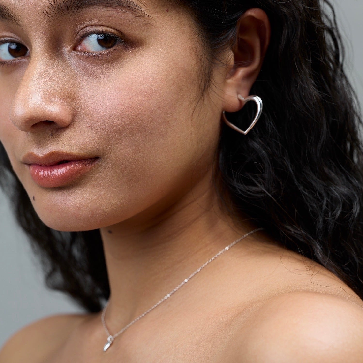 Heart Earring,Sterling Silver