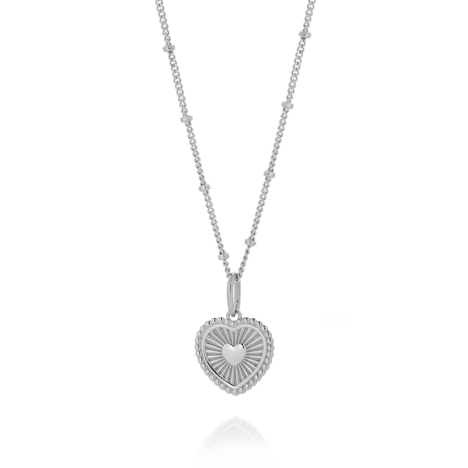 Heart Flare Necklace Sterling Silver