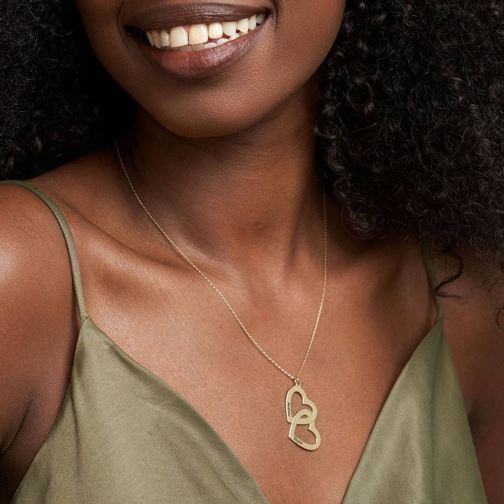 Heart in Heart Necklace in 10k Gold