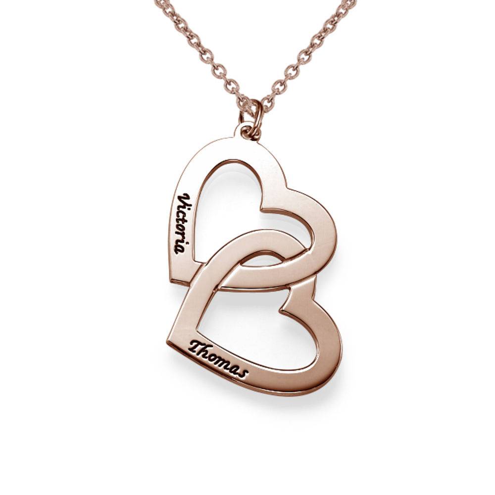 Heart in Heart Necklace in Rose Gold Plating