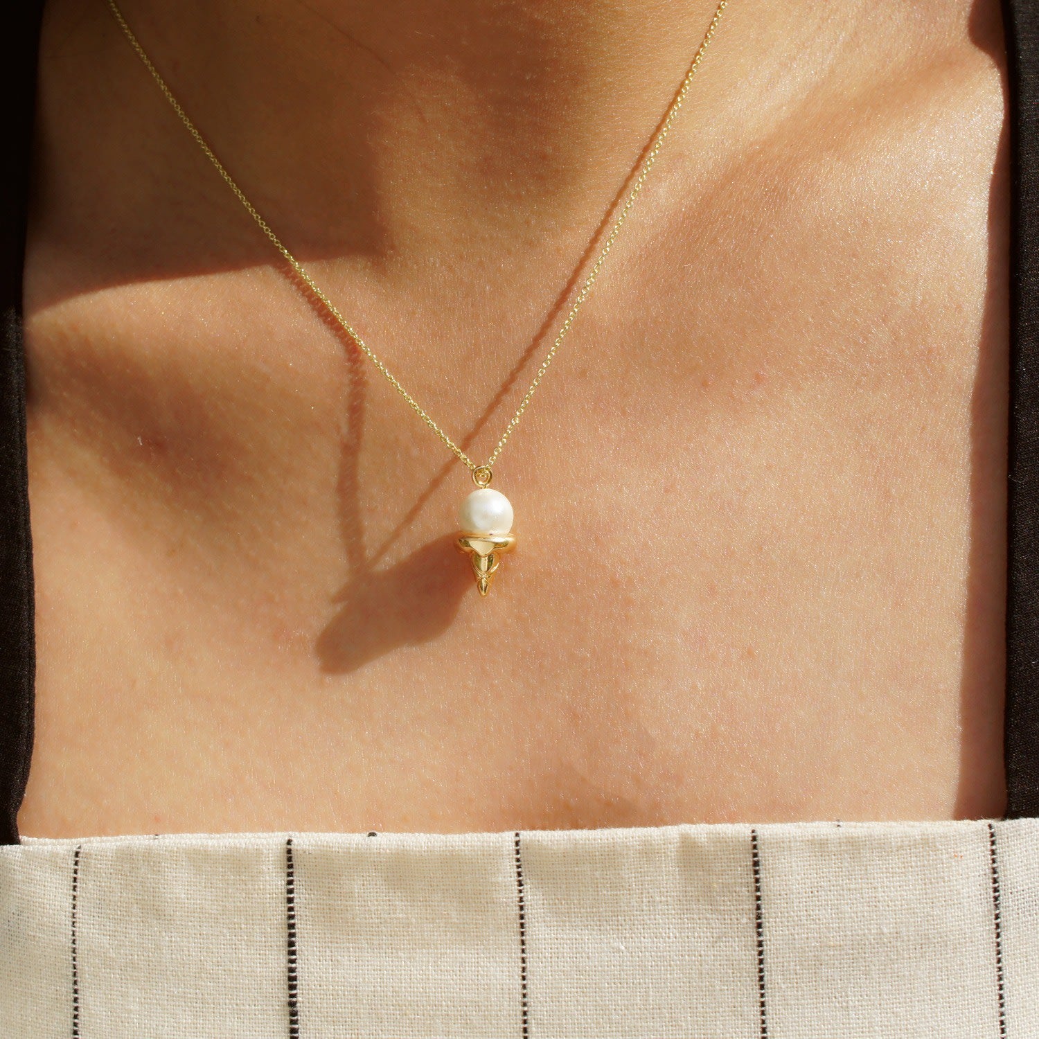 Heart Melter Pearl Ice Cream Pendant Necklace