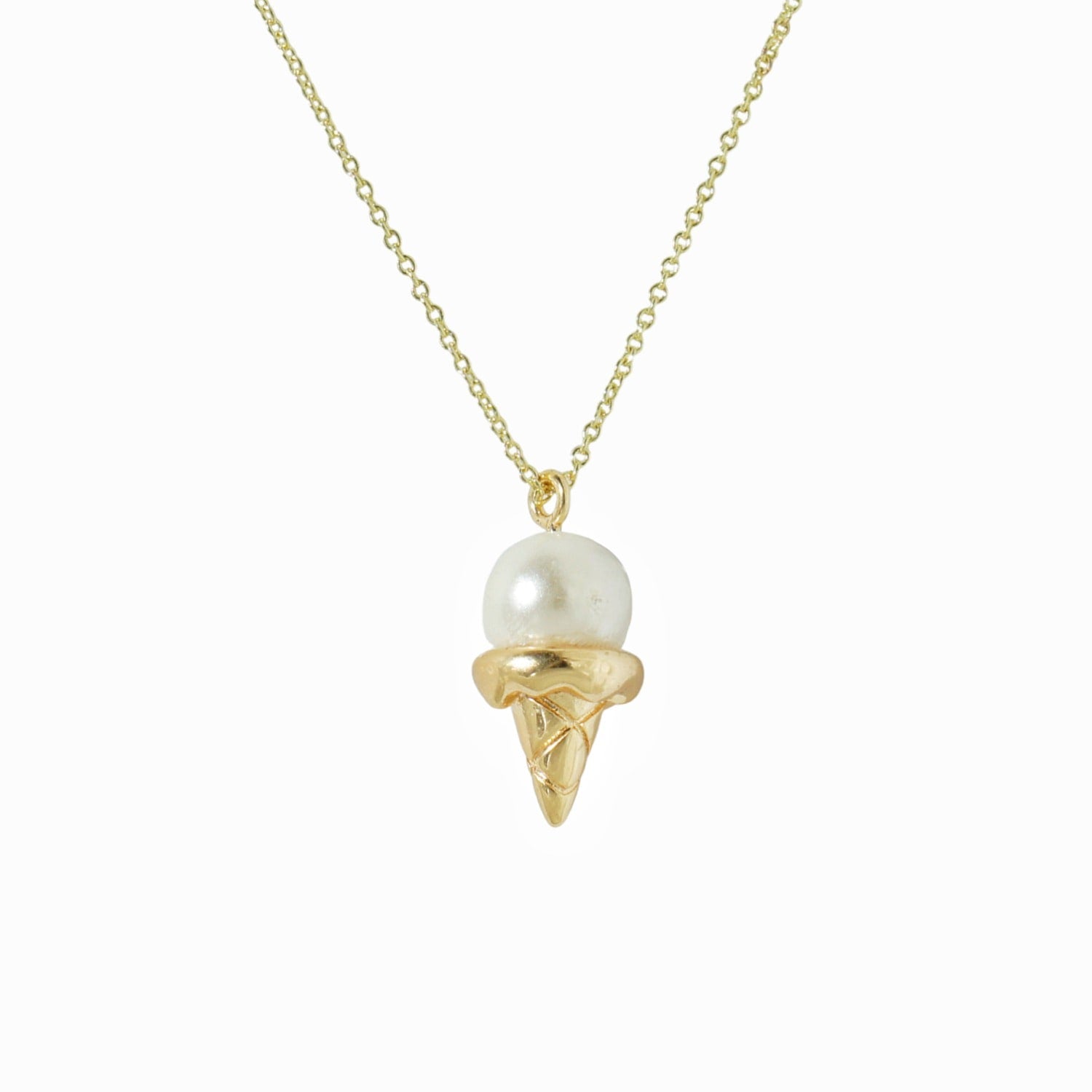 Heart Melter Pearl Ice Cream Pendant Necklace