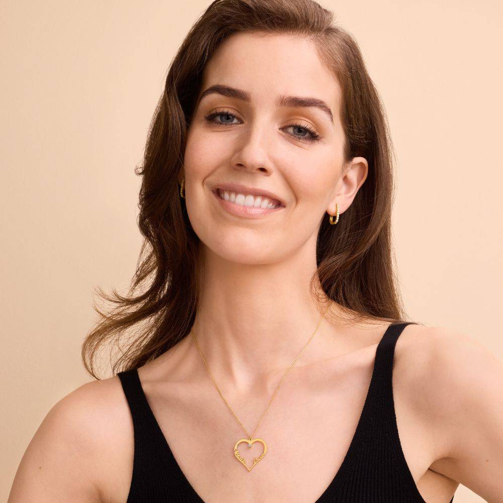 Heart Necklace in Gold Vermeil with Diamond
