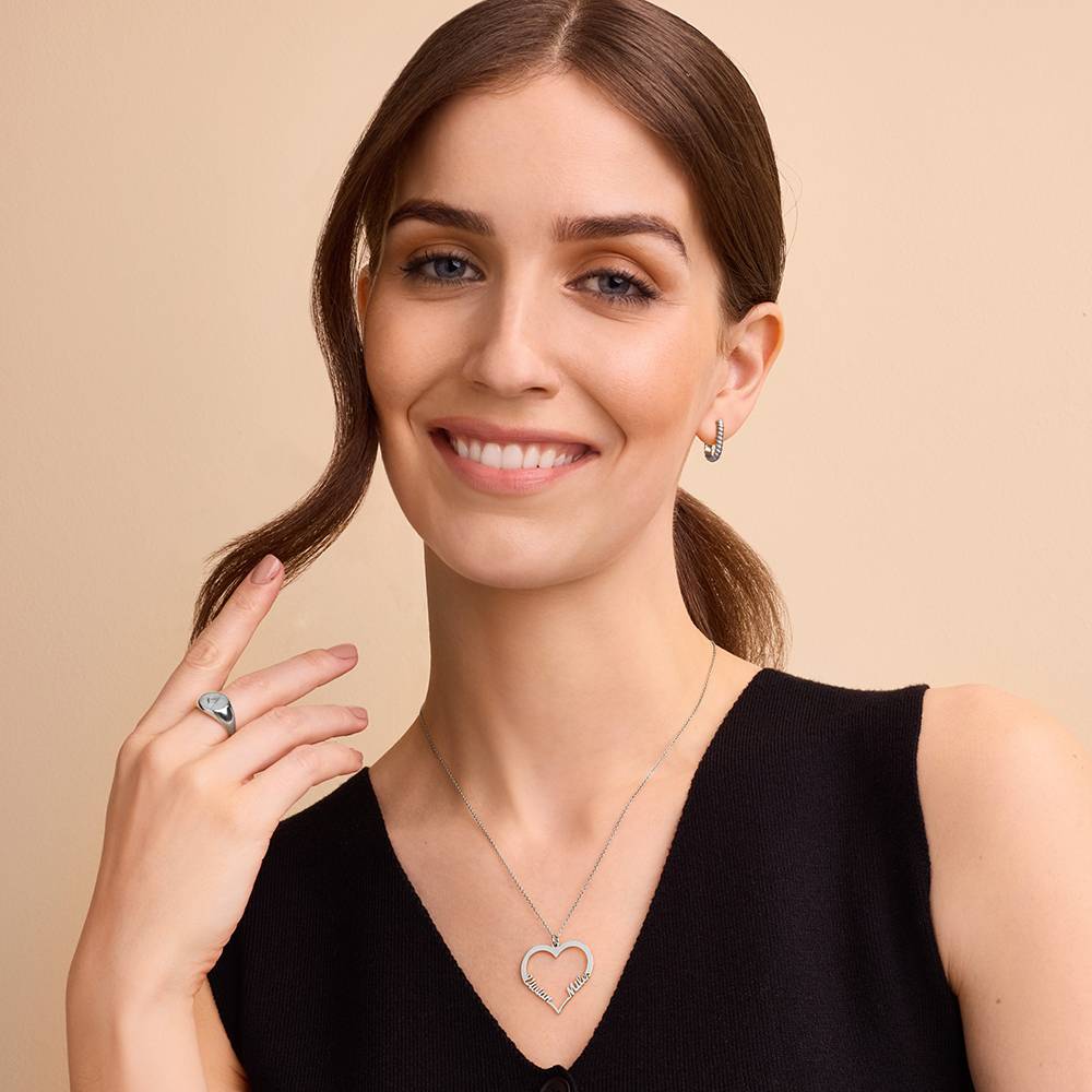 Birthday Gift for Mom - Heart Necklace with Personalized Script