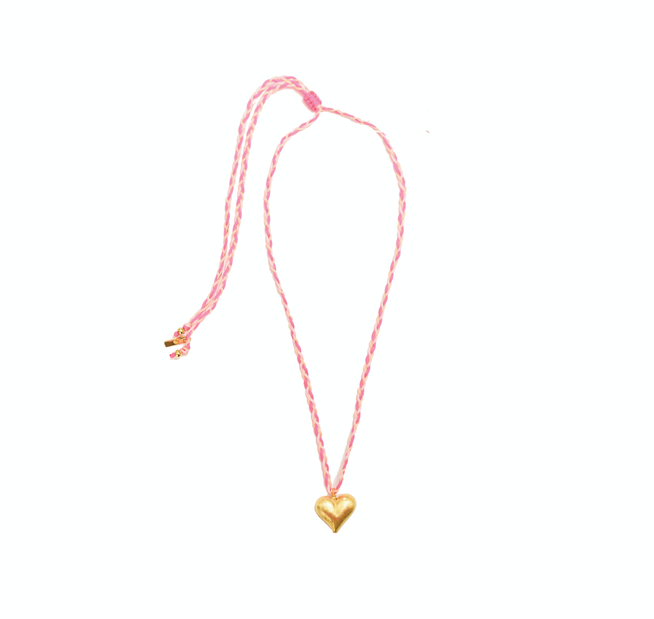 Heart Of Gold Necklace - Pink