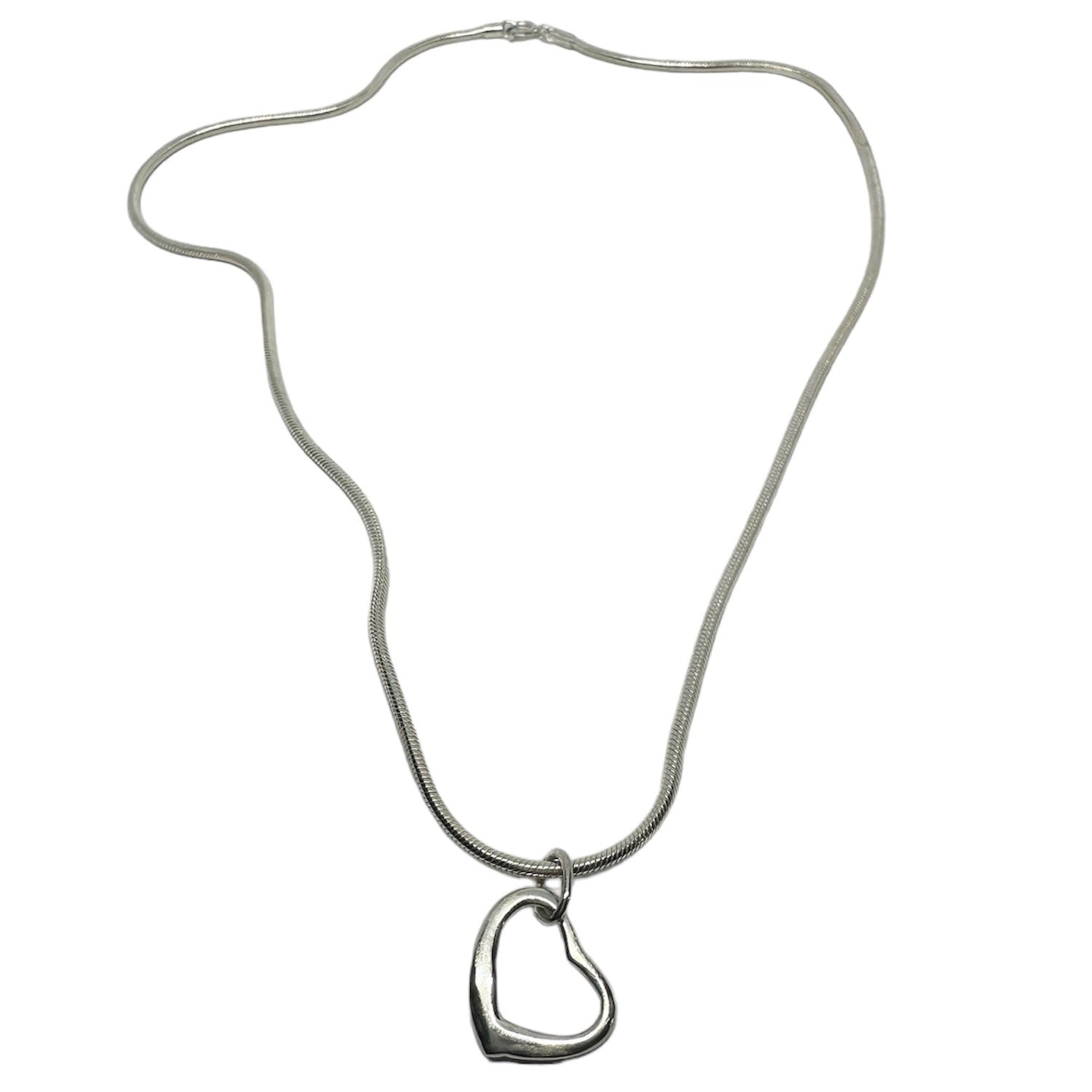 Heart Pendant Silver Snake Chain
