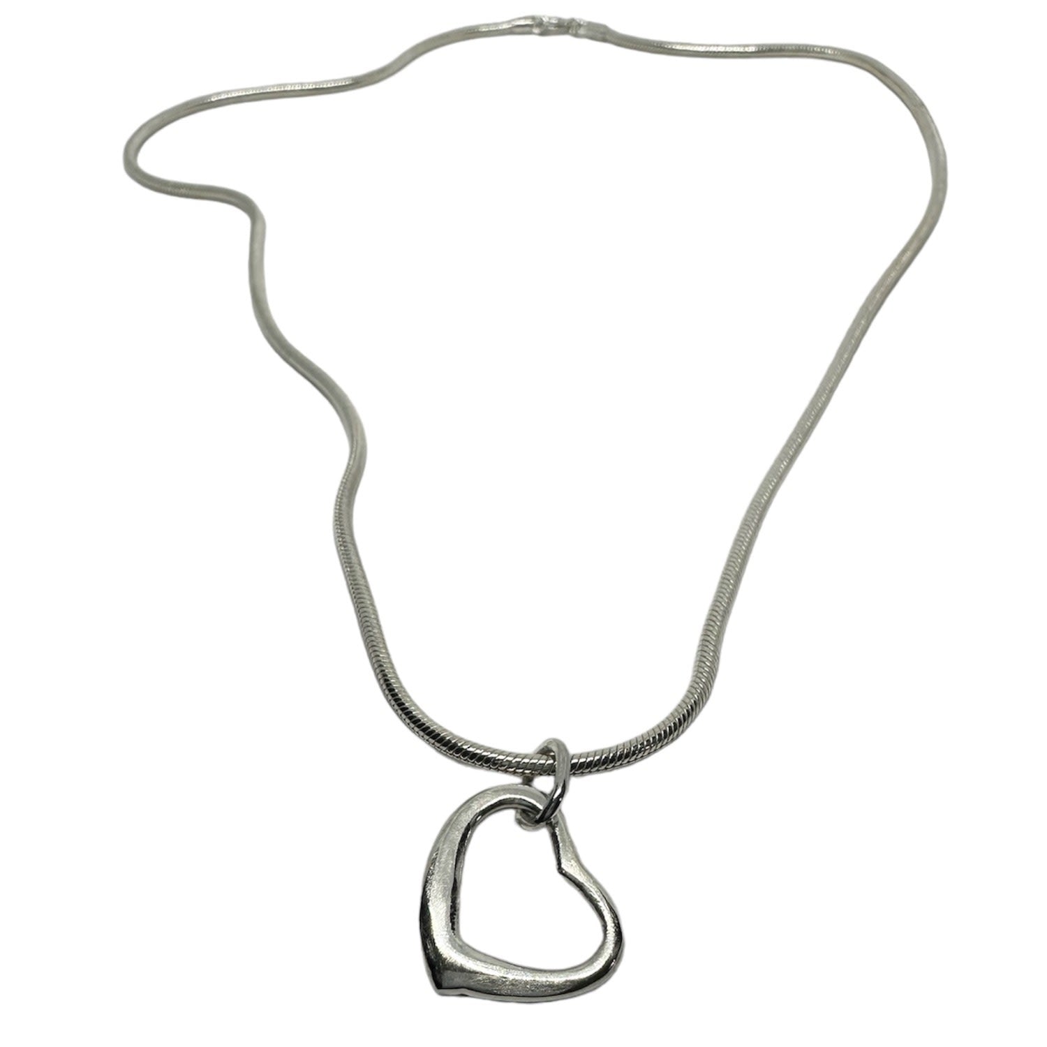 Heart Pendant Silver Snake Chain