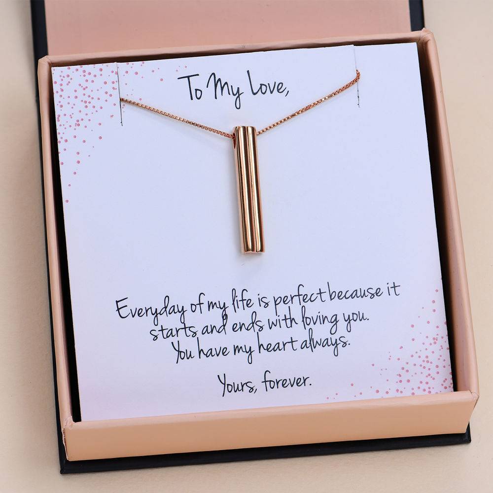 Heart shape 3D Bar in Rose Gold Plated