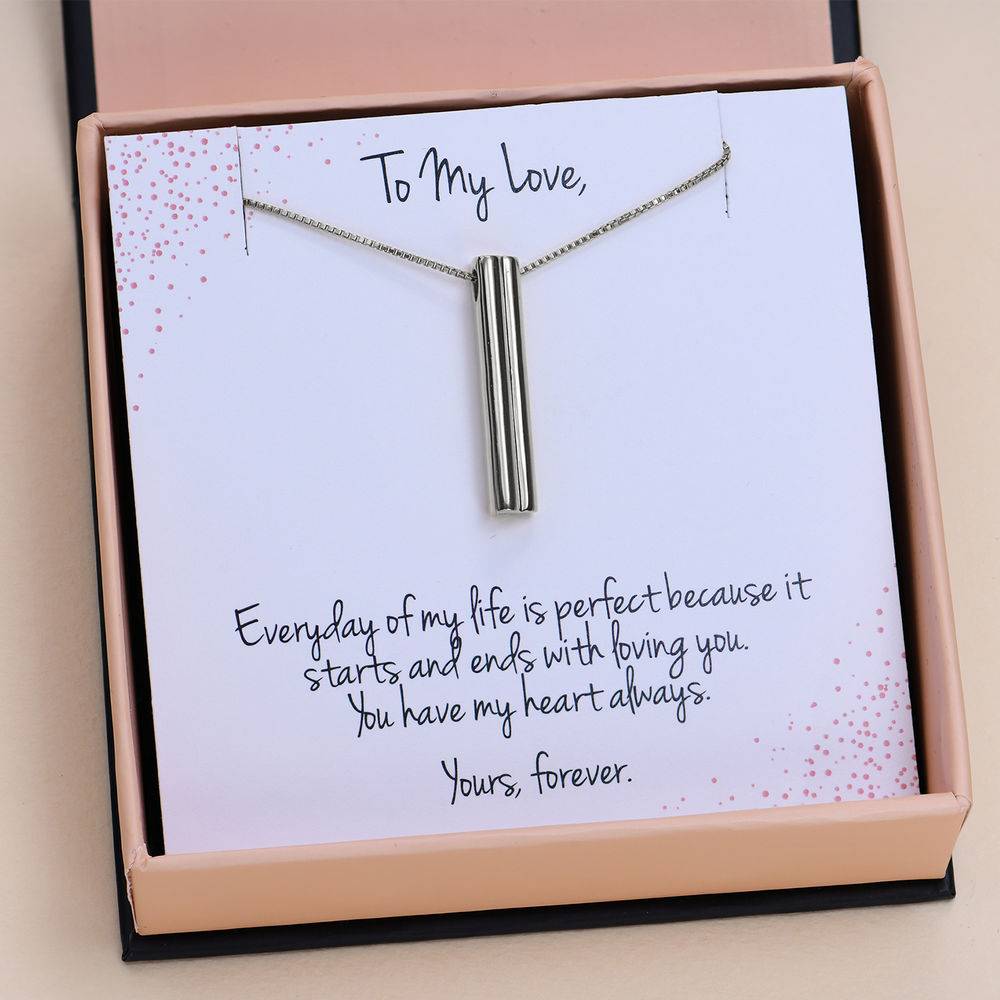 Heart shape 3D Bar in Sterling Silver