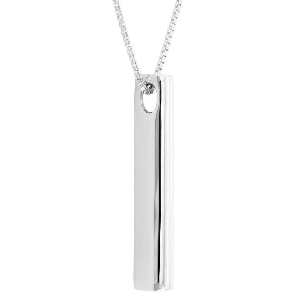 Heart shape 3D Bar in Sterling Silver
