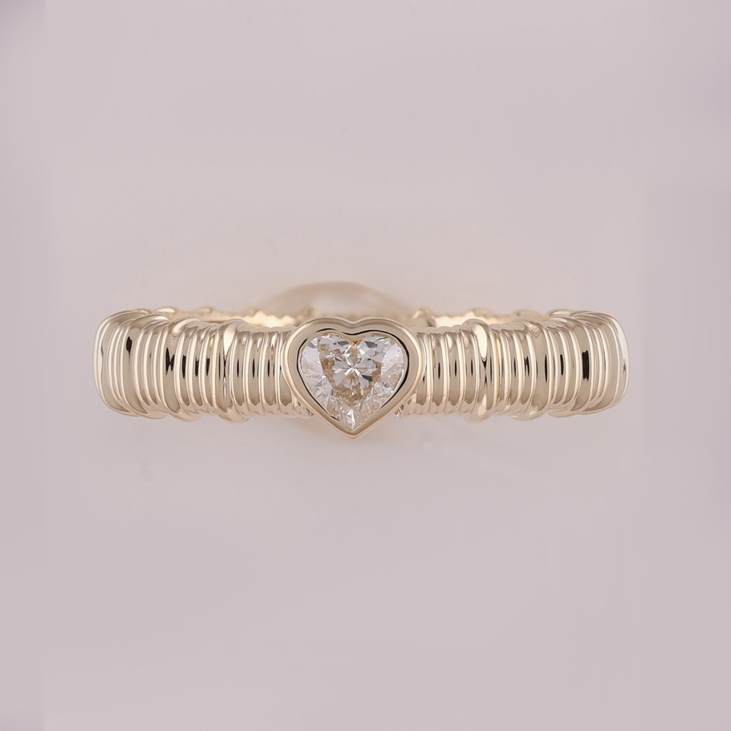Heart Shape Diamond Designer Band Ring In 14Kt Solid Gold Fine Jewelry