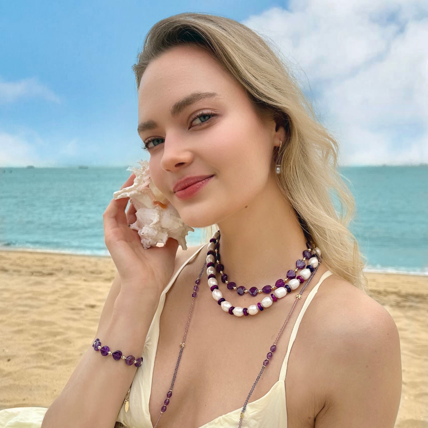 Heart Shaped Amethyst With Magnetic Clasp Choker Or Necklace