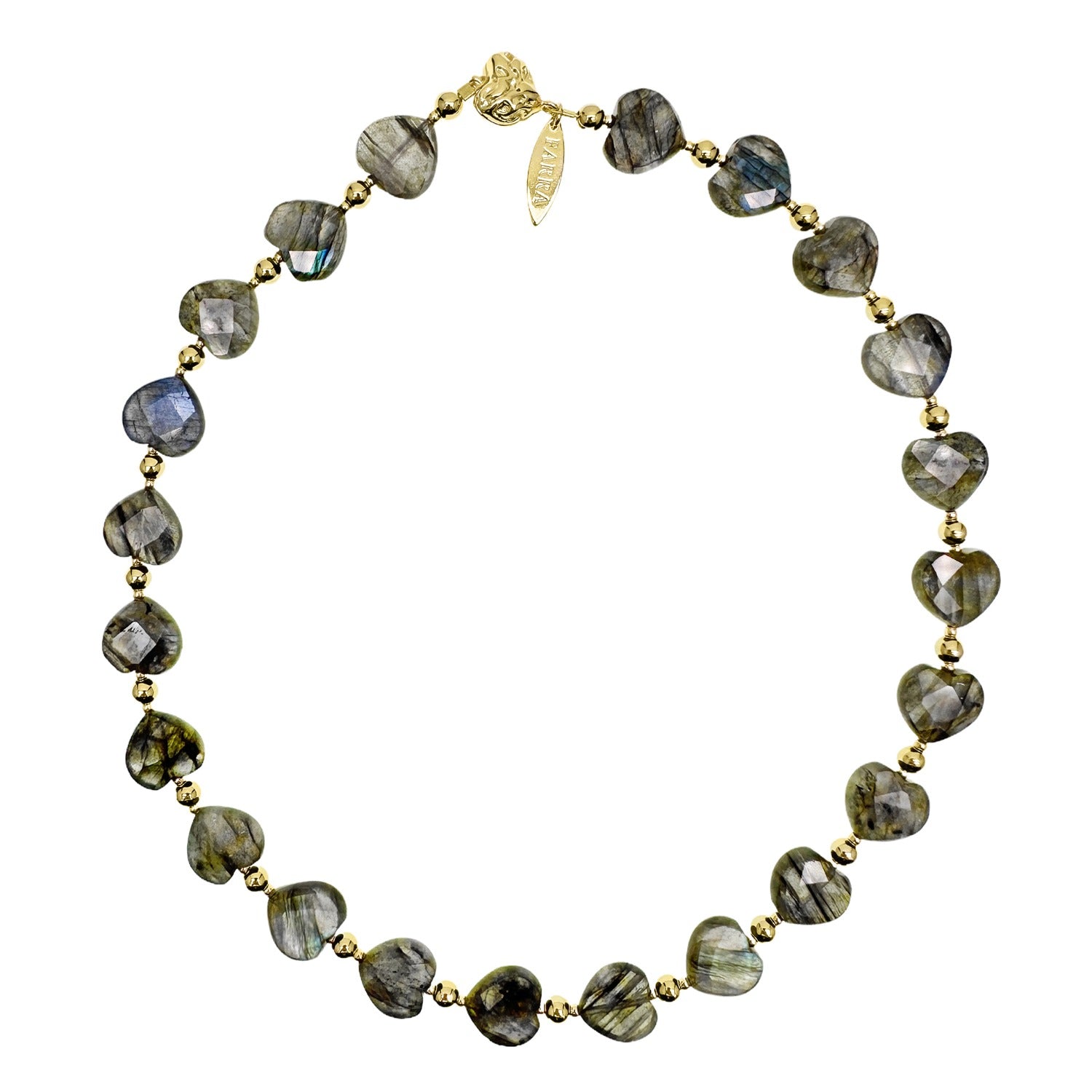 Heart Shaped Labradorite Choker Necklace