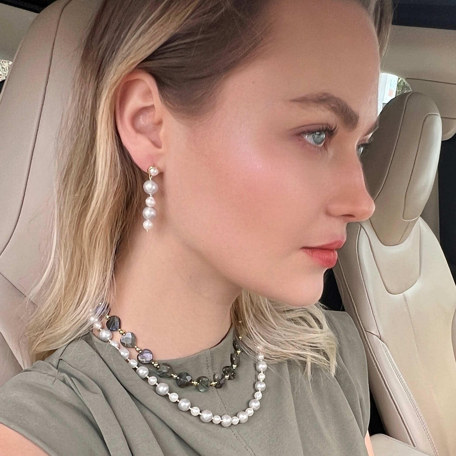 Heart-Shaped Labradorite Choker Necklace