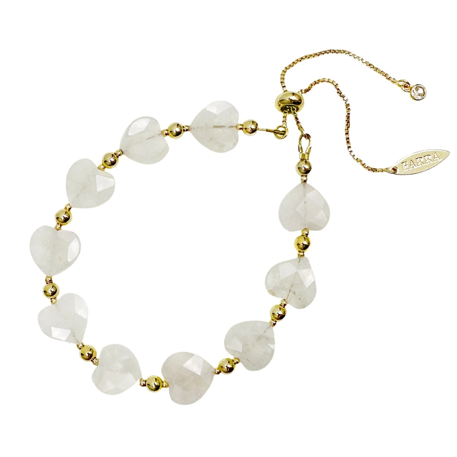 Heart Shaped Moonstone Adjustable Bracelet