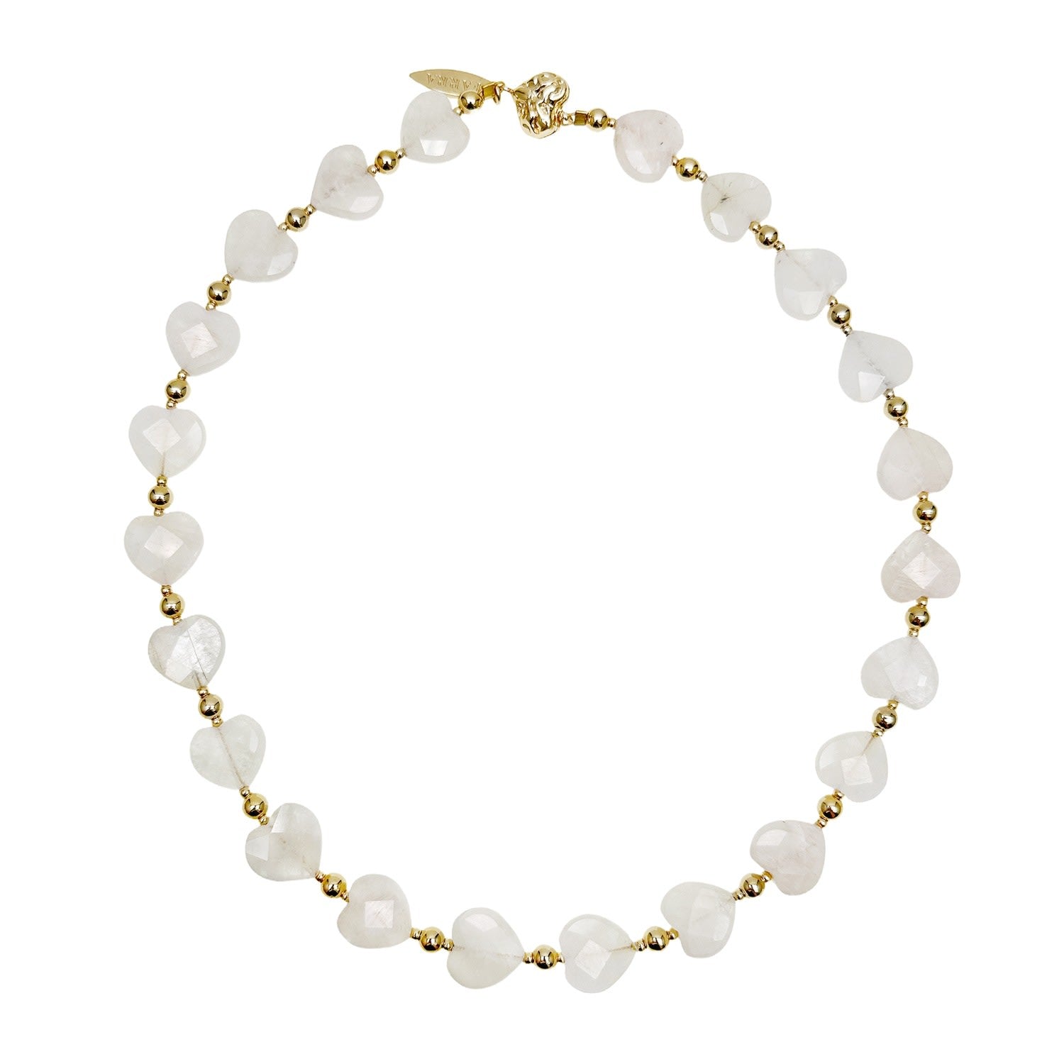 Heart-Shaped Moonstone Choker Necklace