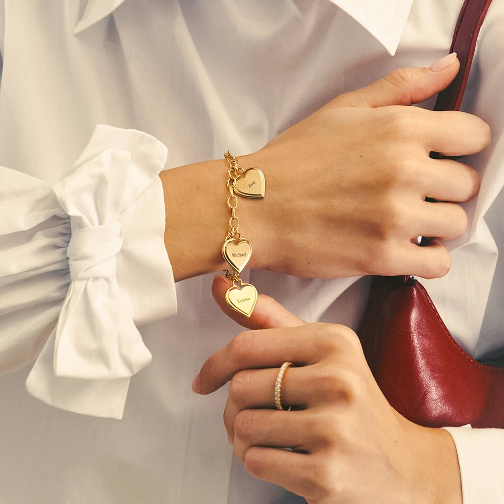 Heart-to-Heart Engravable Bracelet in Gold Plating