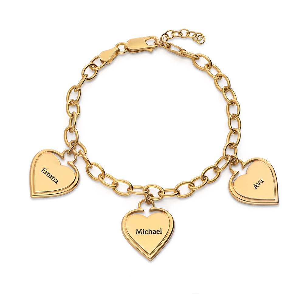 Heart-to-Heart Engravable Bracelet in Gold Plating