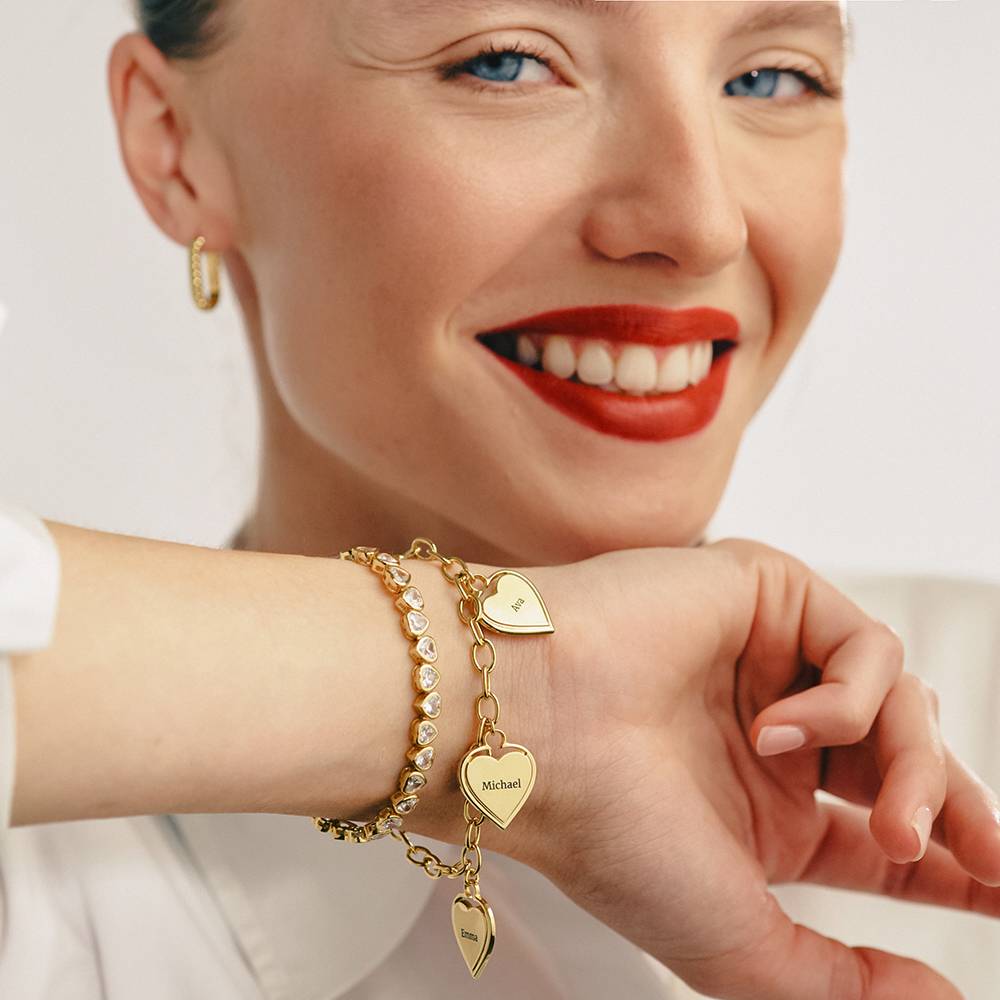 Heart-to-Heart Engravable Bracelet in Gold Vermeil