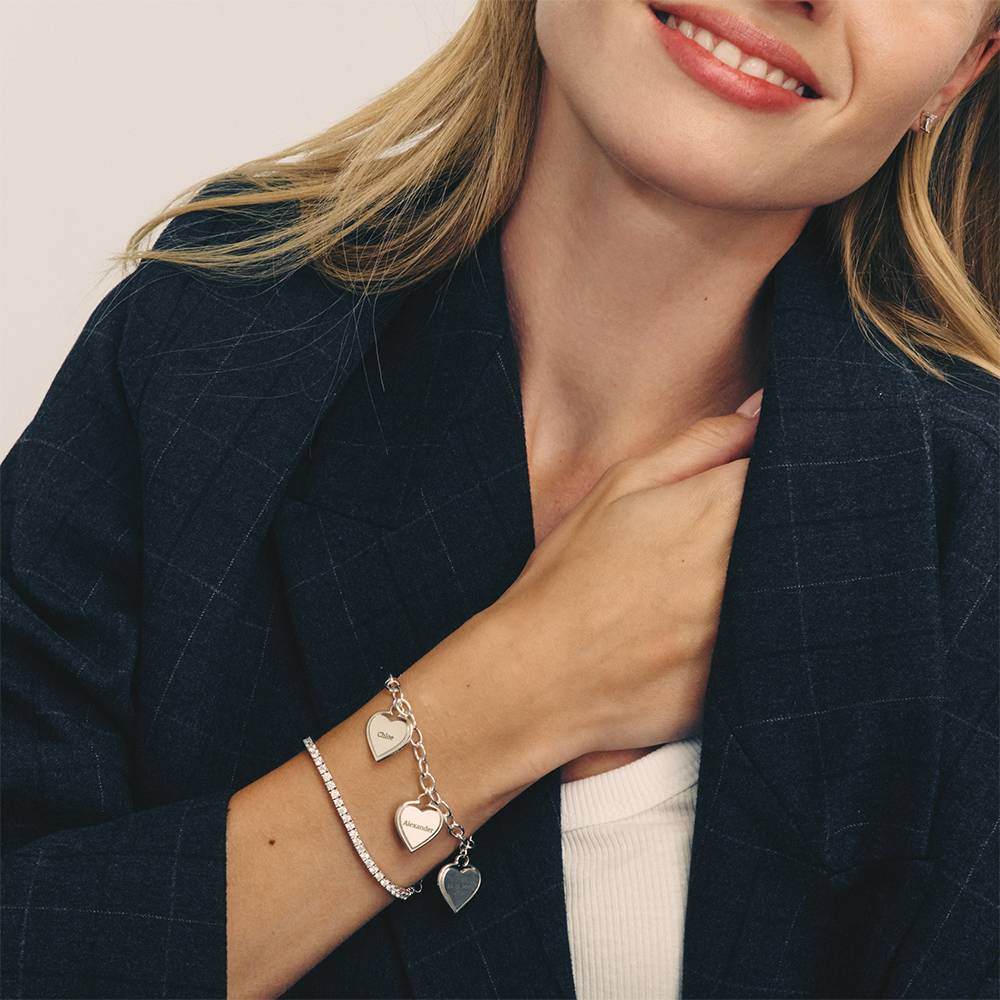 Heart-to-Heart Engravable Bracelet in Silver