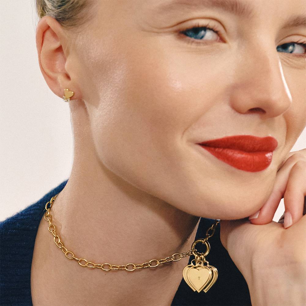 Heart-to-Heart Engravable Necklace in Gold Vermeil