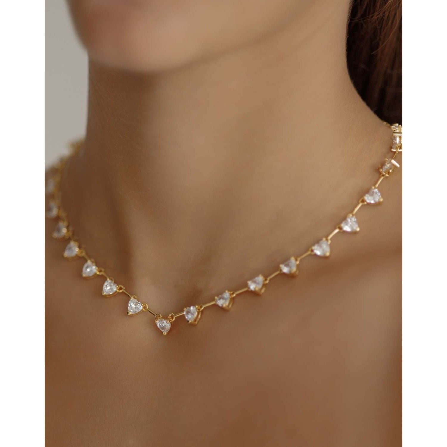 Heart Zirconia Stones Necklace