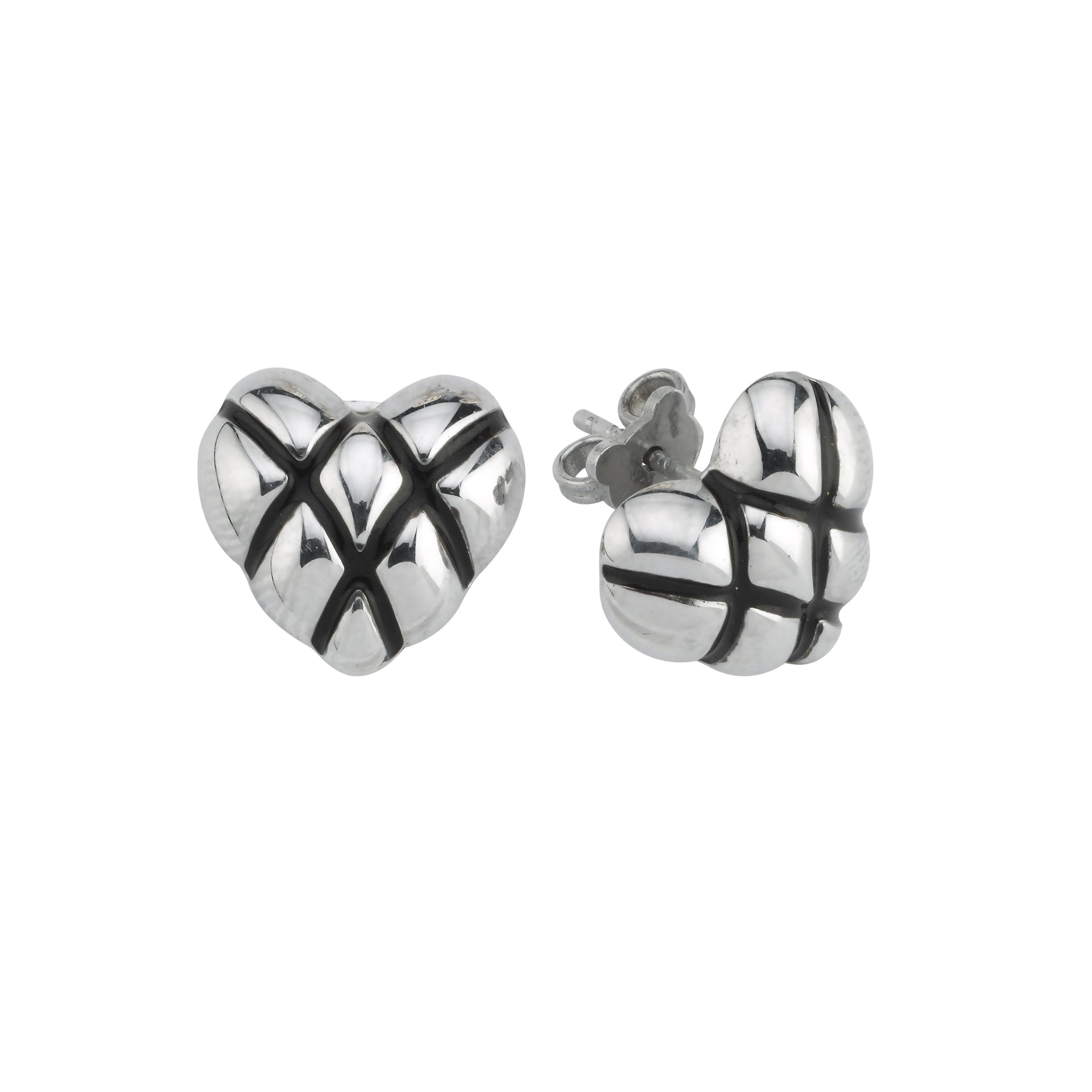 Heart Stud Earrings Silver