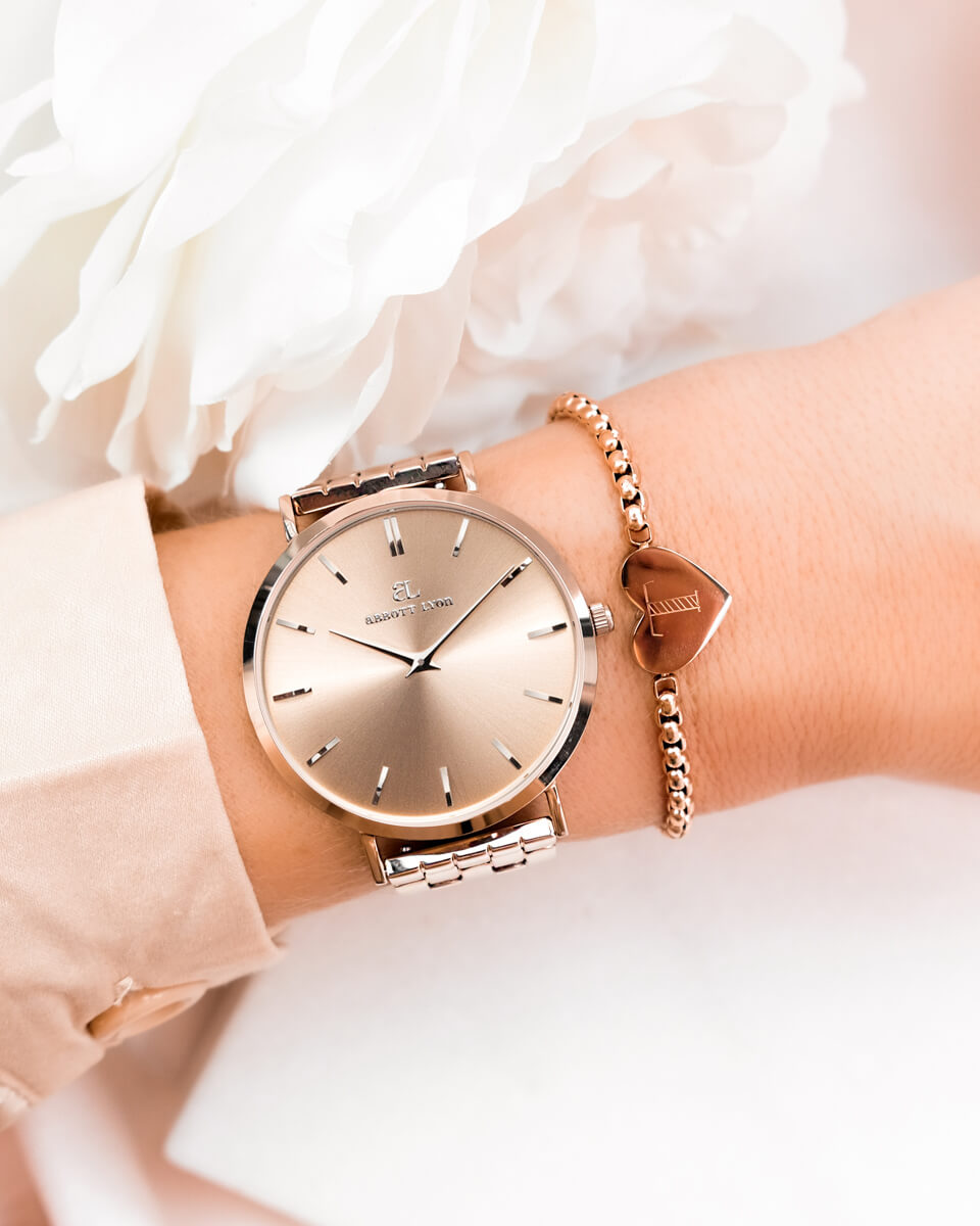 Personalize Heart Bracelet (Rose Gold)