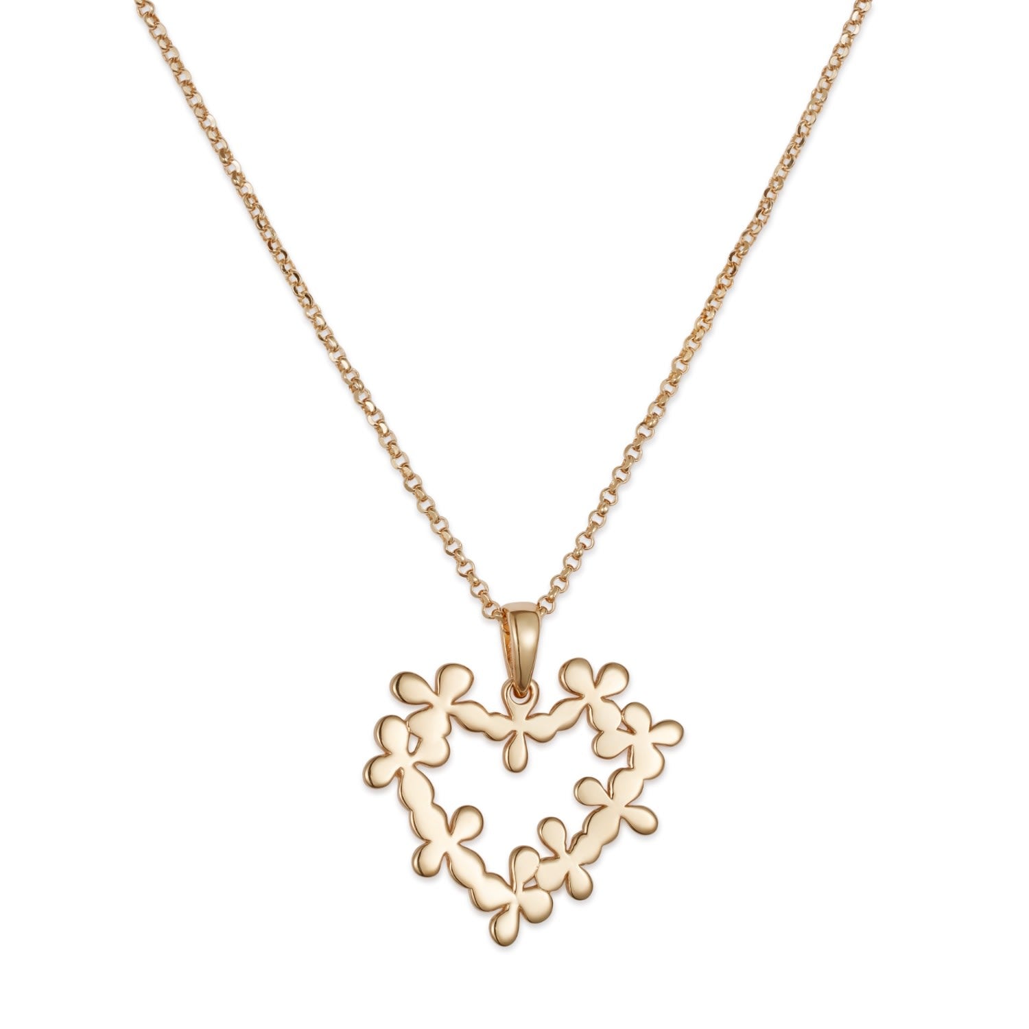 Hearts In Flowers Necklace- Gold