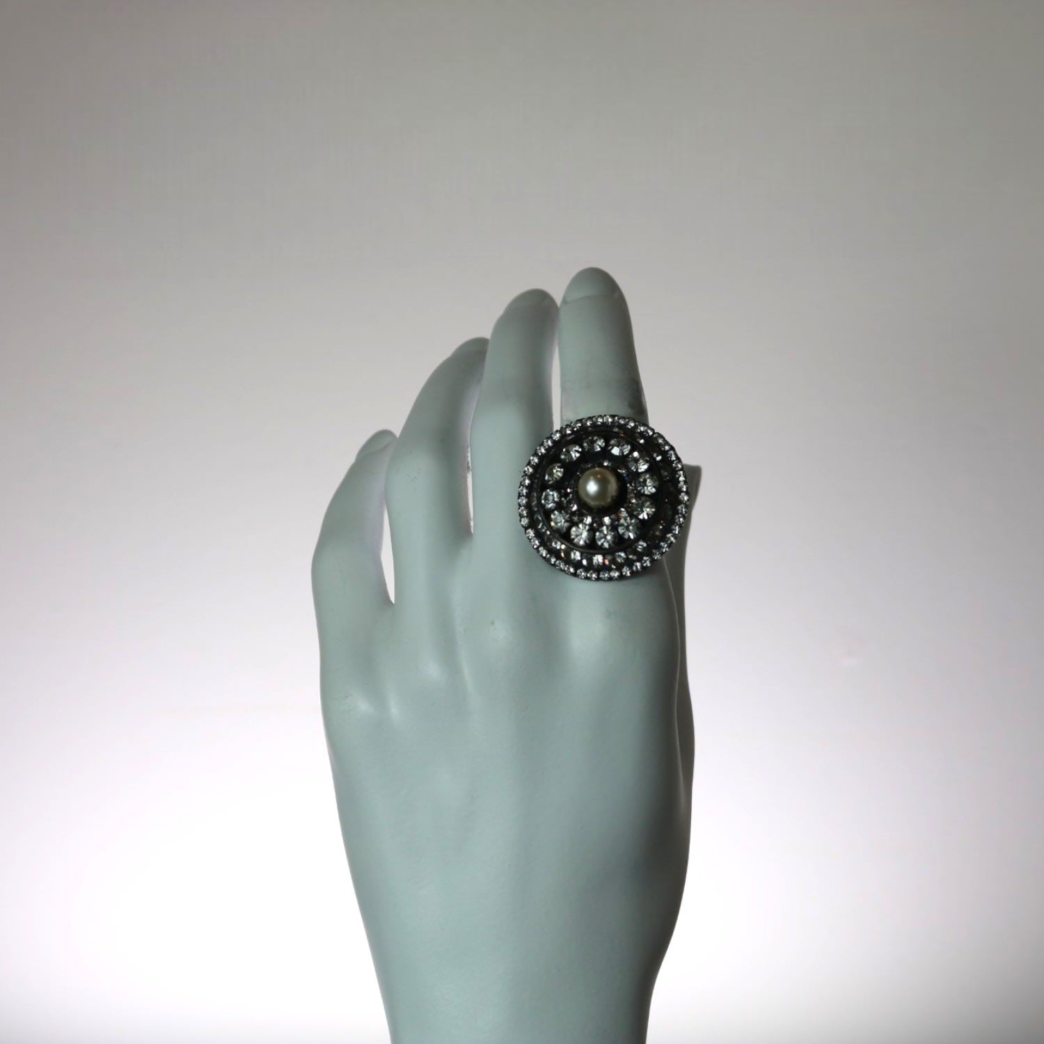 Heavenly Dome Ring In Oxidised Silver