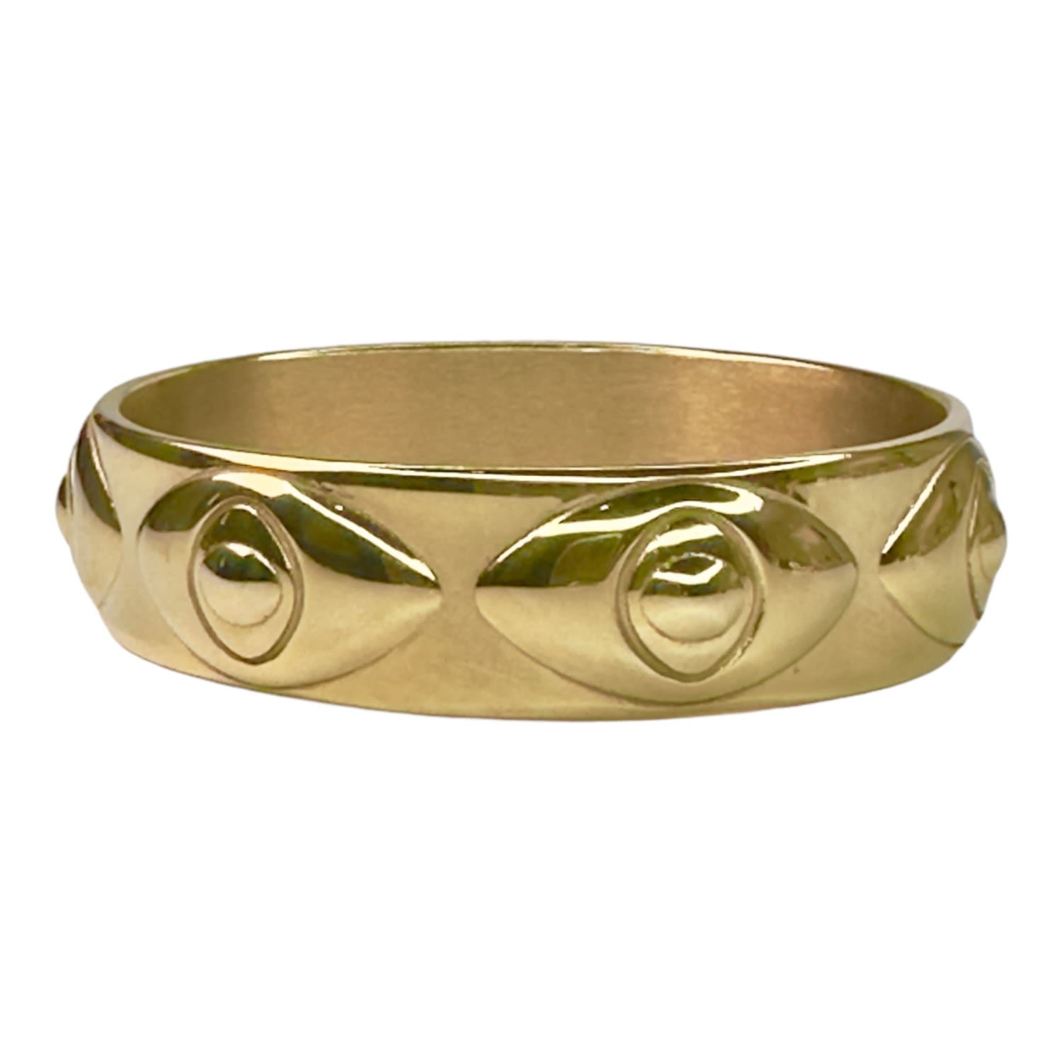 Athena Evil Eye Bangle Yellow Gold