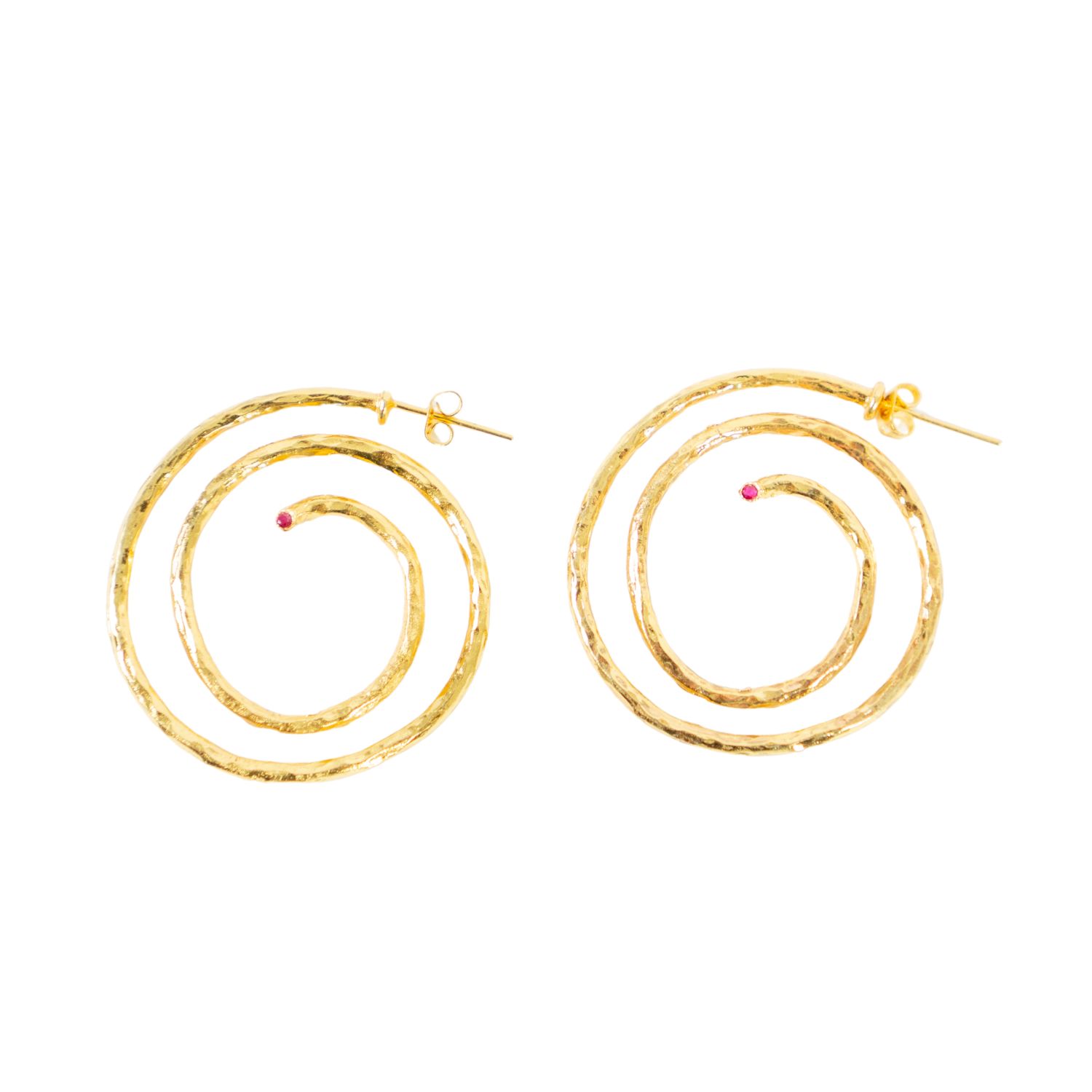 Helispheric - Hammered Earrings 24K Gold Plated