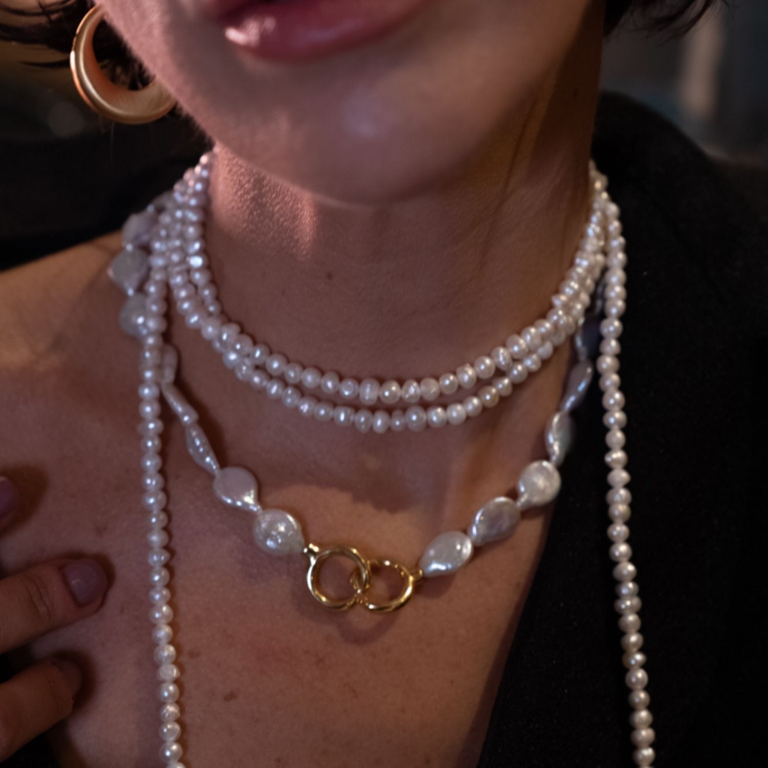 Hely Locked Pearl Necklace