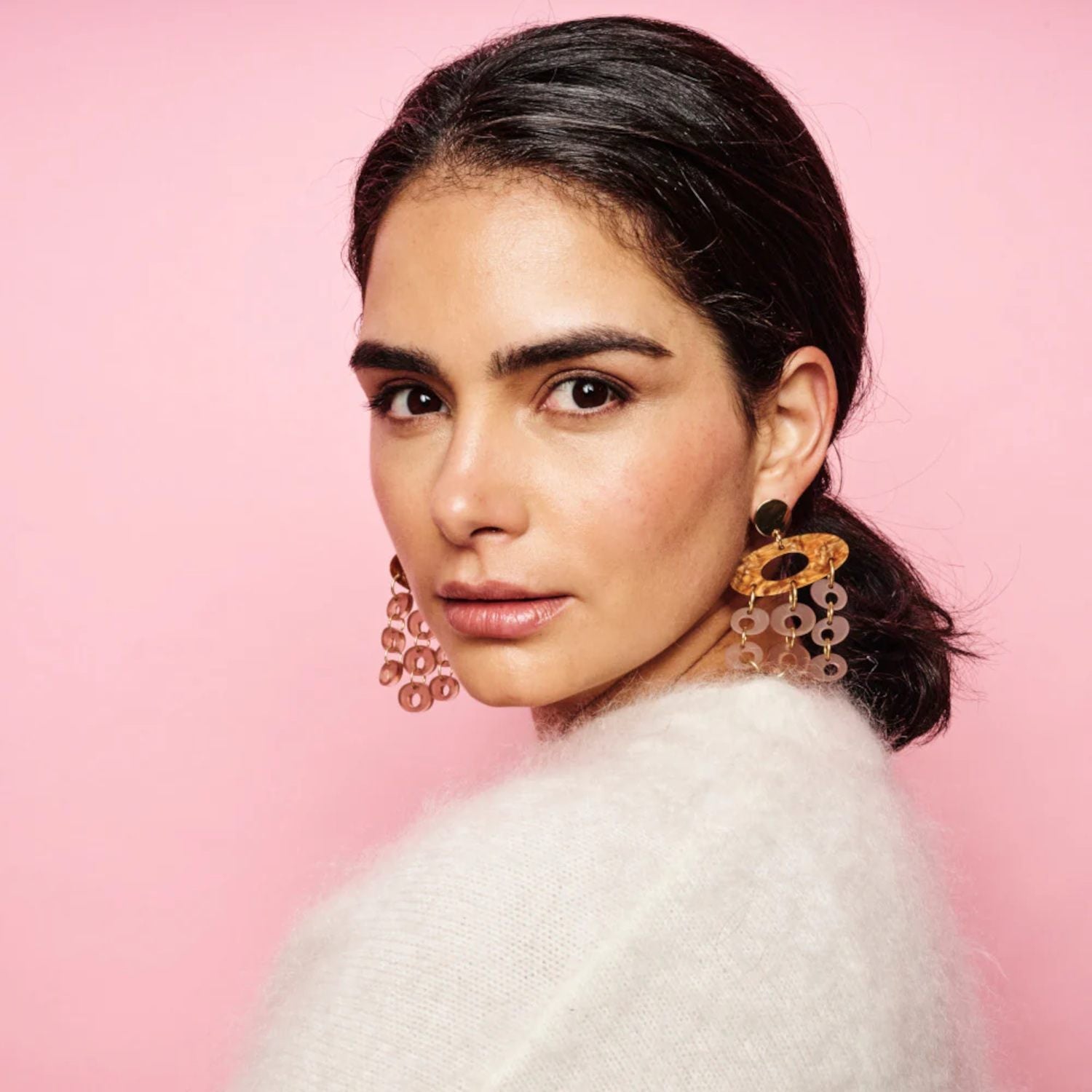 Hepworth Chandelier Earrings - Mocha & Champagne