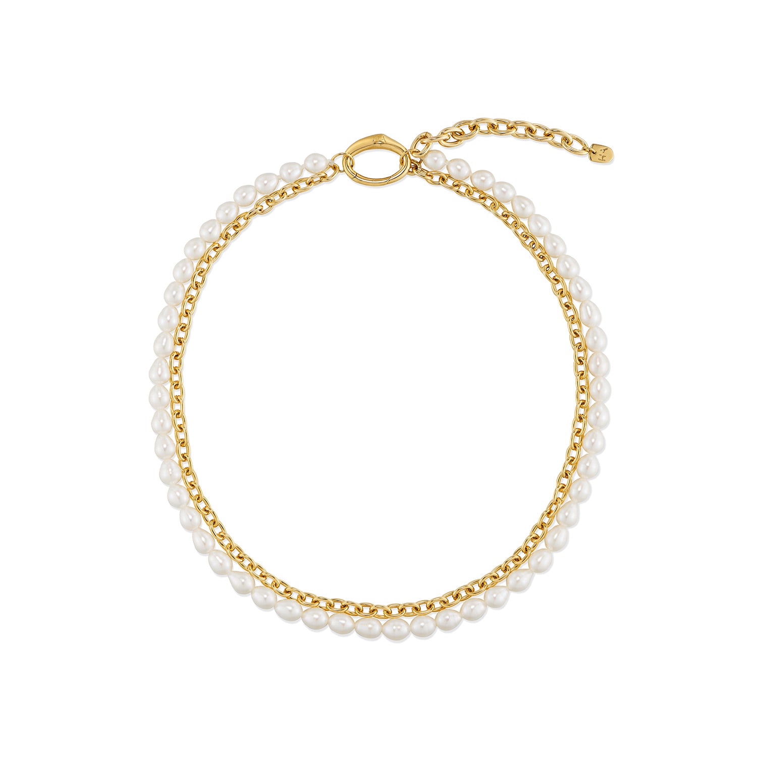Heradi Wave Gold Pearl Necklace