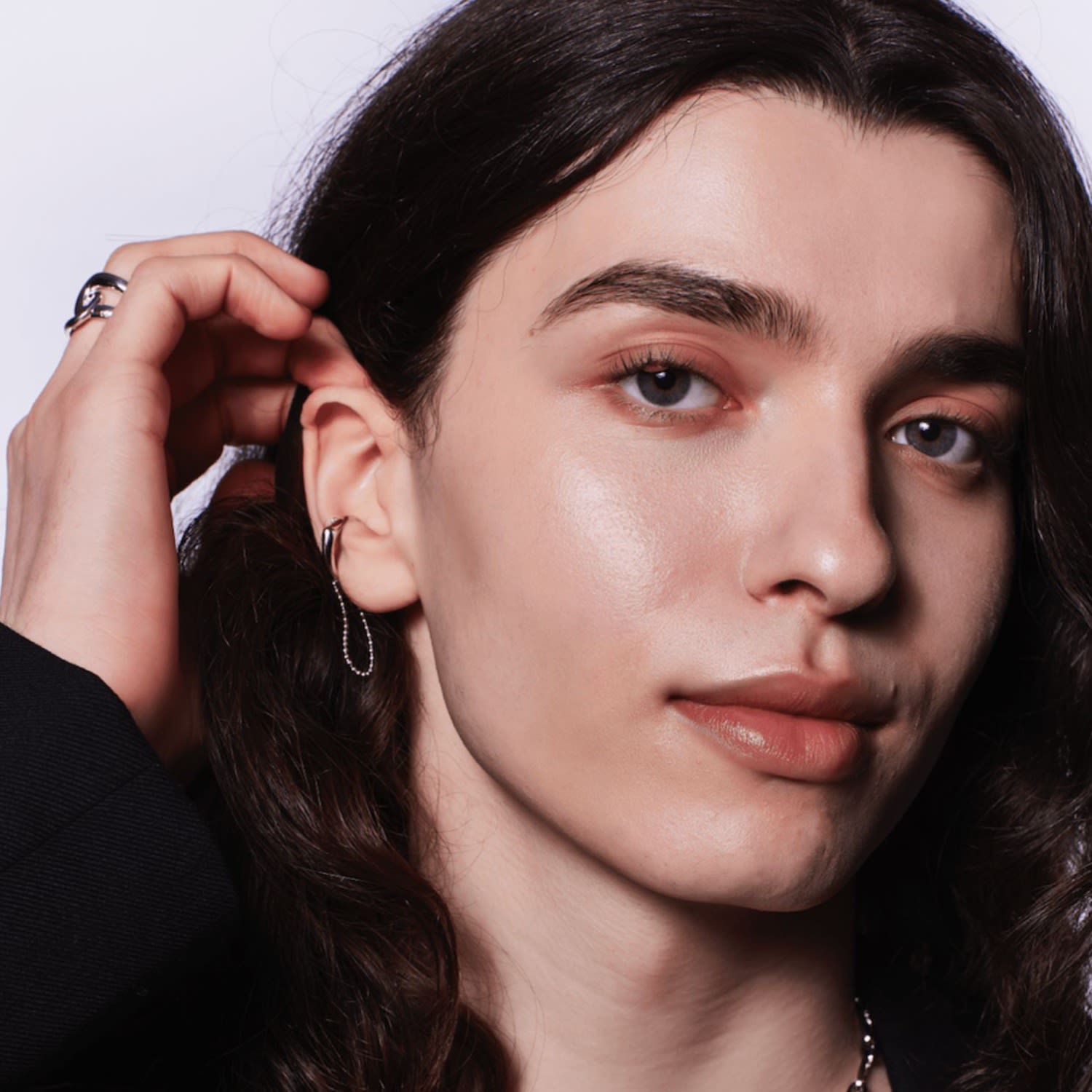 Heradi Wave Chain White Gold Ear Cuff