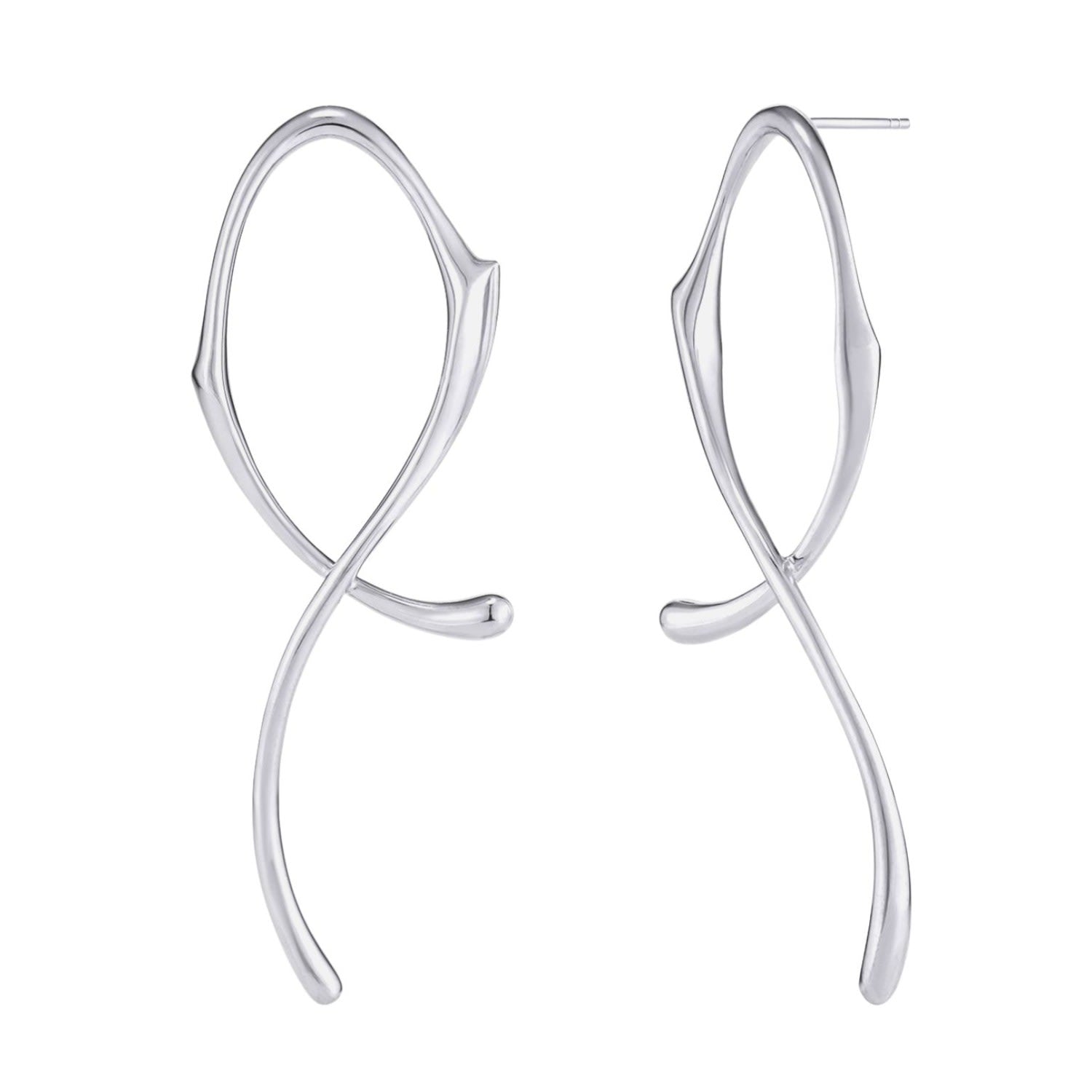 Heradi Wave Eight White Gold Earrings