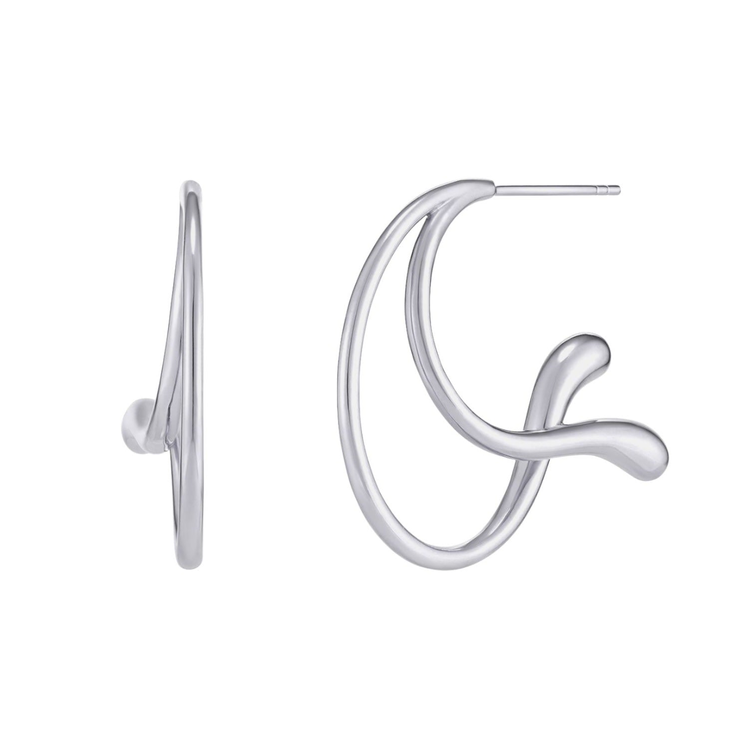 Heradi Wave One White Gold Earrings