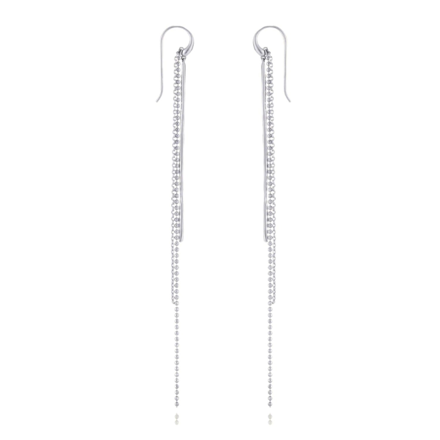 Heradi Wave Seven White Gold Earrings