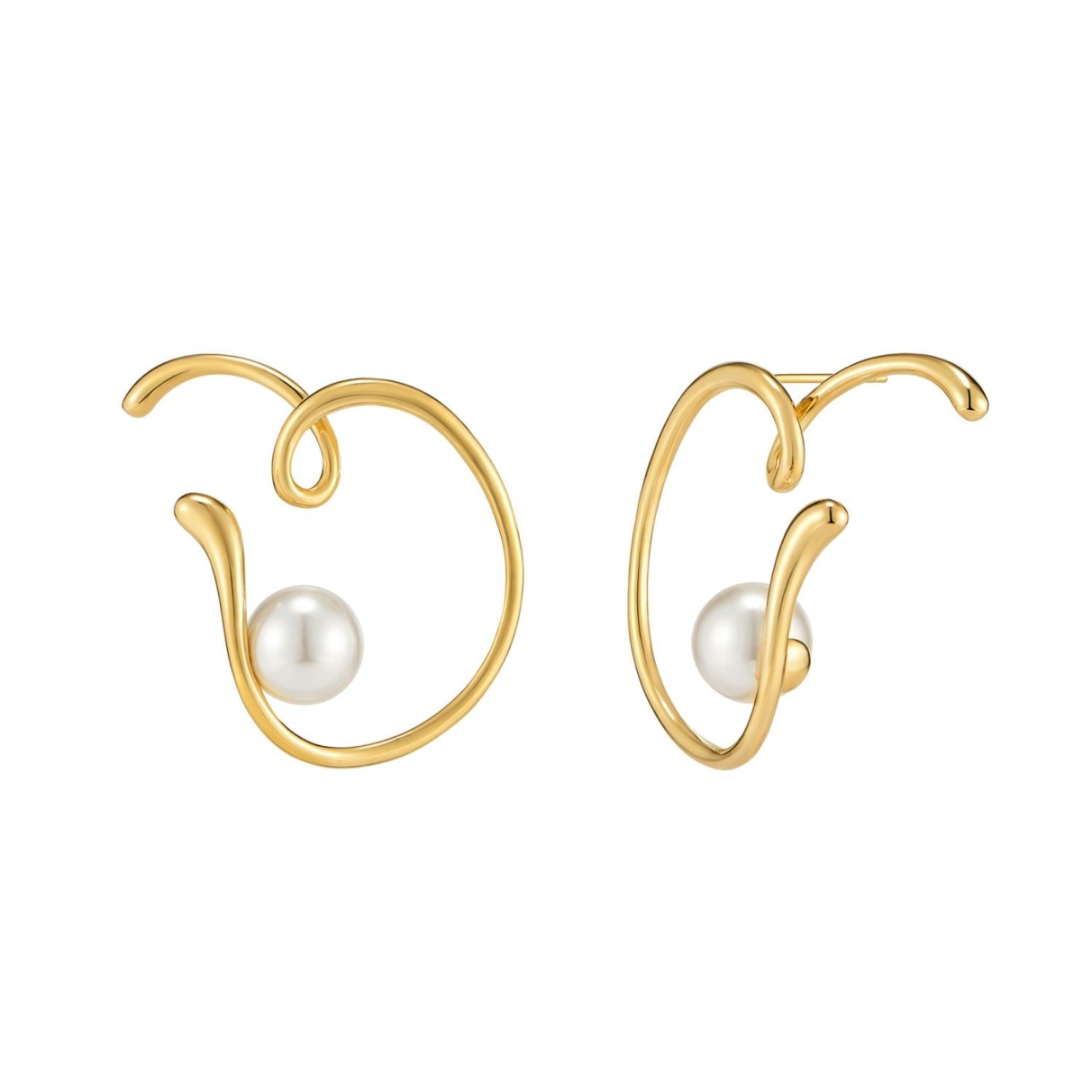 Heradi Wave Two Gold Earrings