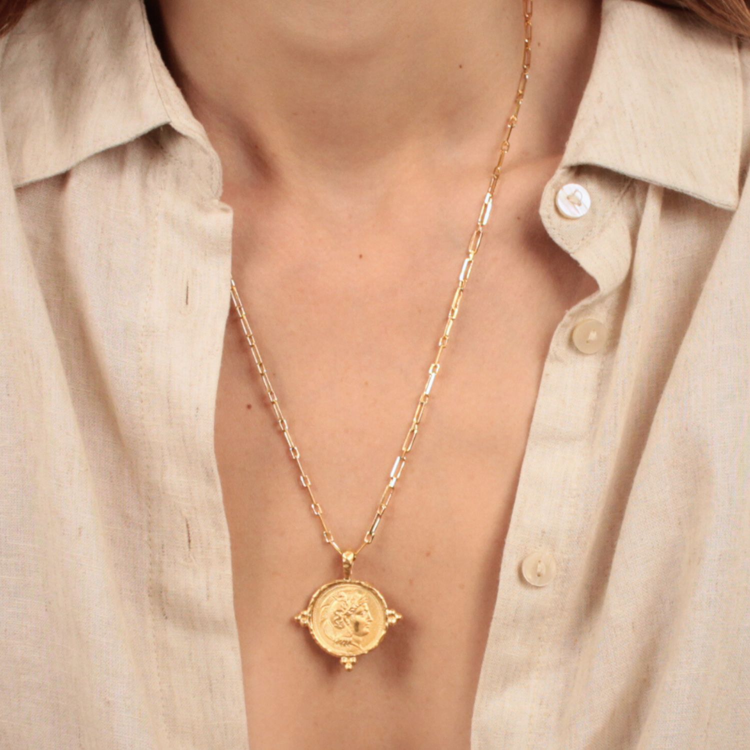 Hercules Coin Medallion Necklace