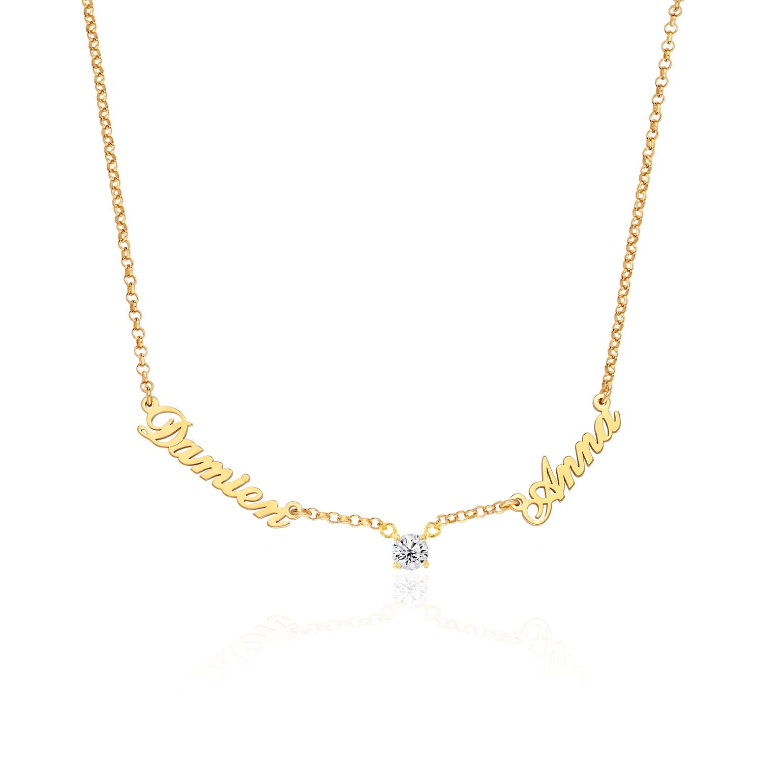 Heritage Multiple Name Necklace with 0.30CT Diamonds in Gold Plating